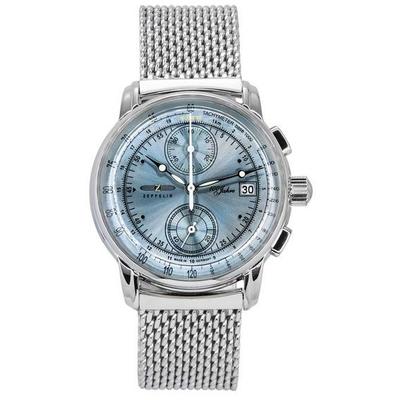 Refurbished Zeppelin 100 Jahre Ed 1 Chronograph Ice Blue Dial Quartz 8670M4 Men's Watch