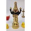 Lord Tirupati Balaji Kamal Gold Plated Black Idol for Mandir Pooja | Vishnu Ji Idol for Diwali Decor |