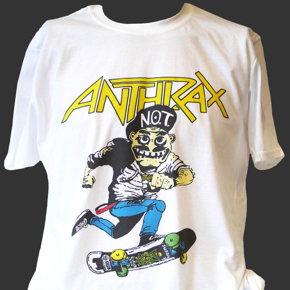 ANTHRAX HARDCORE PUNK ROCK METAL T-SHIRT unisex white S-3XL