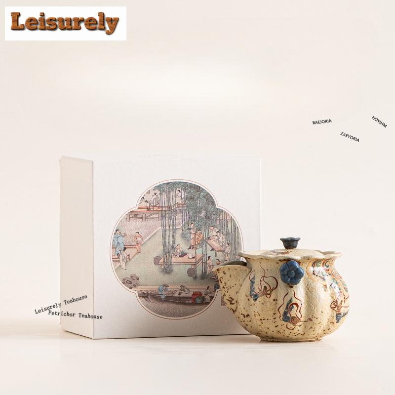 HOYIHM 111ml Dunhuang Apsaras Teapot Vintage Tea Infuser Pot Tea Maker Kettle With Ball Hole Chinese Tea Chinese Tea Set Gifts