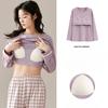 New Autumn Pajamas with Chest Pad Women Knitted Cotton Pajama Set Homewear Pijama Mujer Long Sleeve Casual Soft Female Sleepwear