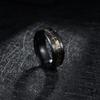 Valentine's Day Jewelry 8mm Inlaid Carbon Fiber Ring Couple ECG Heartbeat Titanium Steel Ring