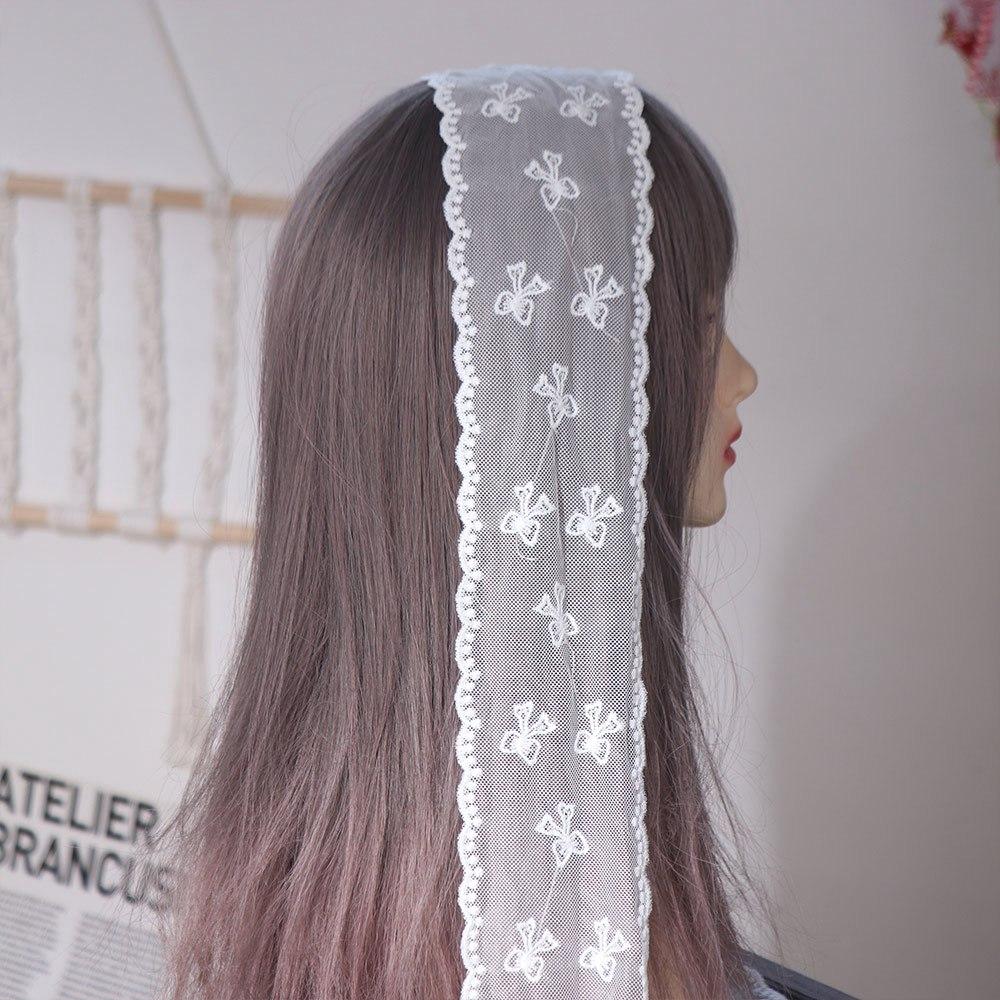 Soft Wrap Sweet Bow Headband Adjustable Ribbon Hair Strap Hair Accessories Lace Hair Scarf  Beach