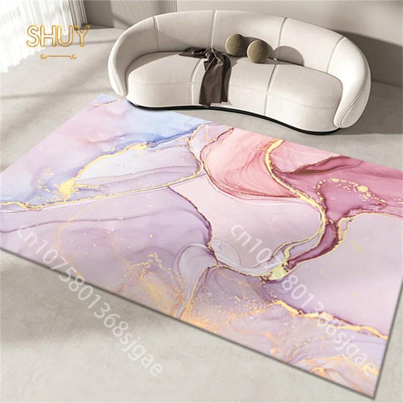 Oil Painting Print Rug Pink Flannel Bedroom Bedside 180*280cm Large Area Rugs Retro Art Decor Carpet Kitchen Non-Slip Floor Mats