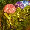 Realistic Solar Embroidered Flower Lamp Decorative Lighting Outdoor Hydrangea Light  Patio Decor