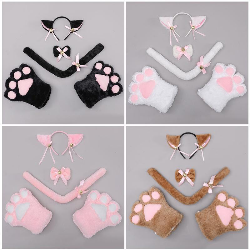 Plush Lolita Cat Paw Gloves for Cosplay & Kids' Performances
