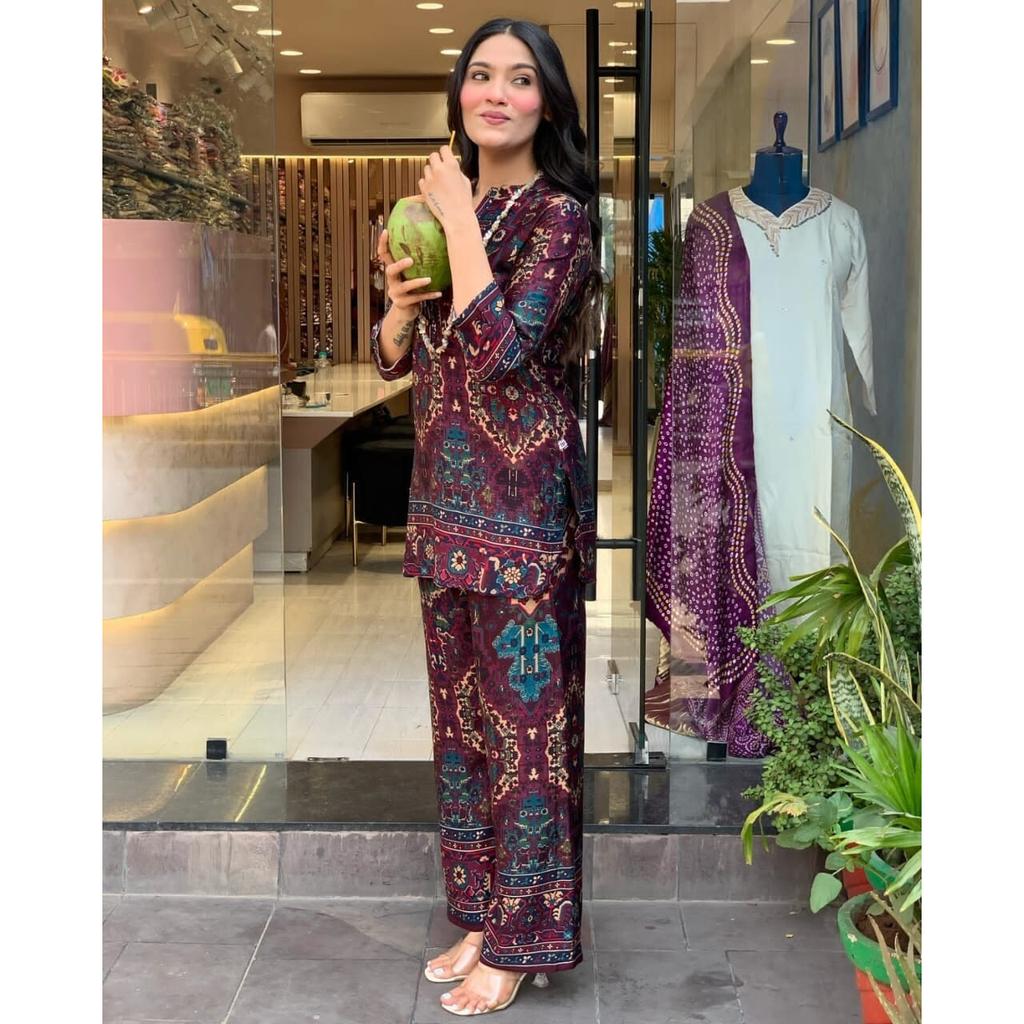 Haut de fête indien pour femme, tunique, kurti, ensemble coordonné pantalon, kurti en coton de créateur VF-20267a