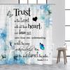 Inspirational Shower Curtains Watercolor Butterfly Flowers Trust In the Lord Quotes Aphorisms Modern Bathroom Curtain Decor Sets