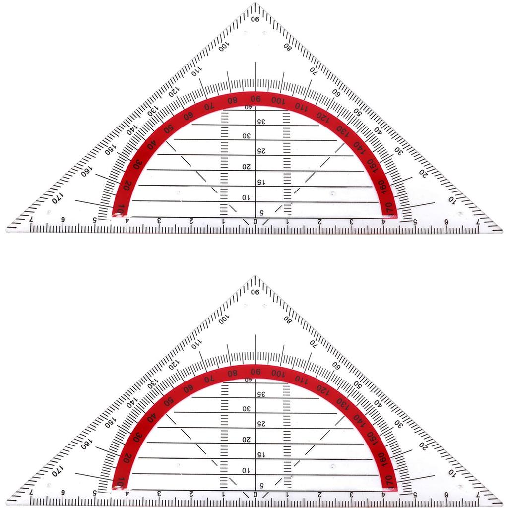 2pcs Triangle Ruler Square Set 90mm 45 Degrees Plastic Stationery,for Architectors Students Office Designers Painting Drafting Math Geometry Drawing