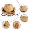 Western Cowboyhut Breitkrempiger Lässiger Strohhut Geschenk für Freund Hut