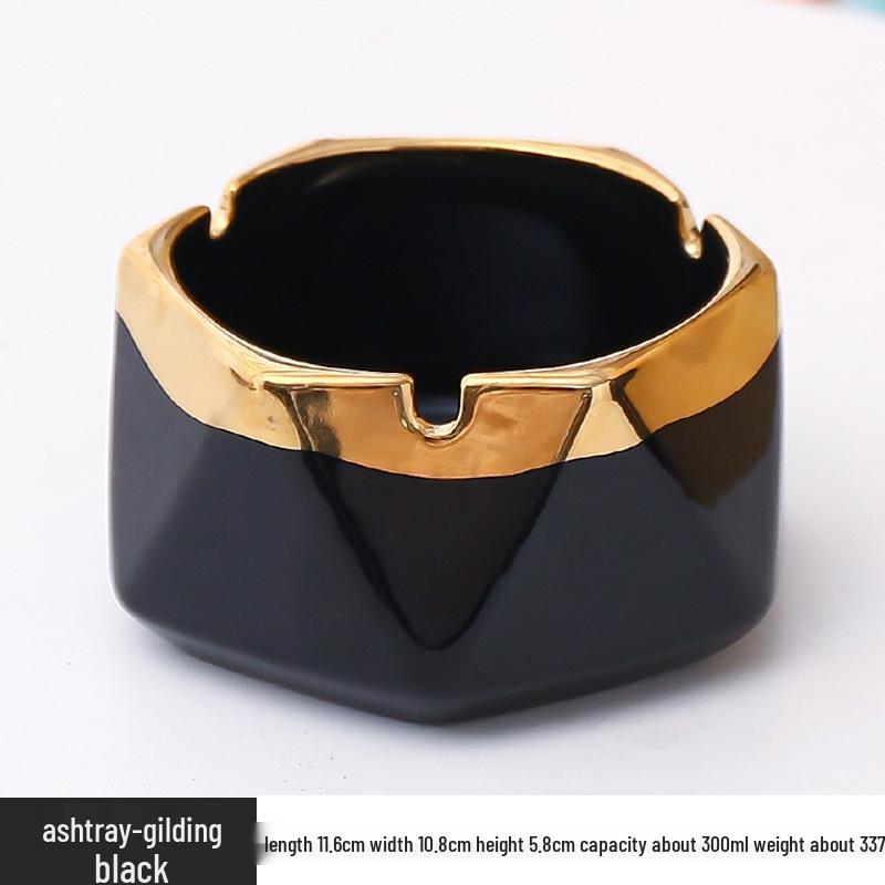 Скандинавская минималистичная шестиугольная керамическая пепельница с крышкой трендовый декор для дома и офиса One piece 1070₽