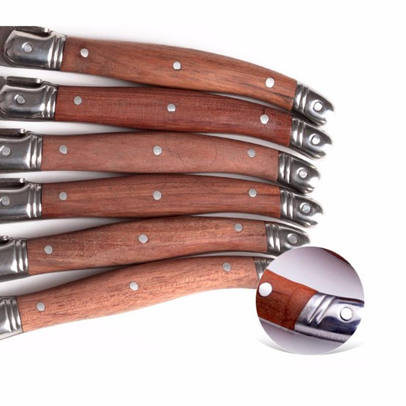 Laguiole Steakmesser Holzbesteck Tafelmesser Holzgriff Geschirr Edelstahl Besteck Weihnachtsgeschenk Besteck 9" 2-10 Stück