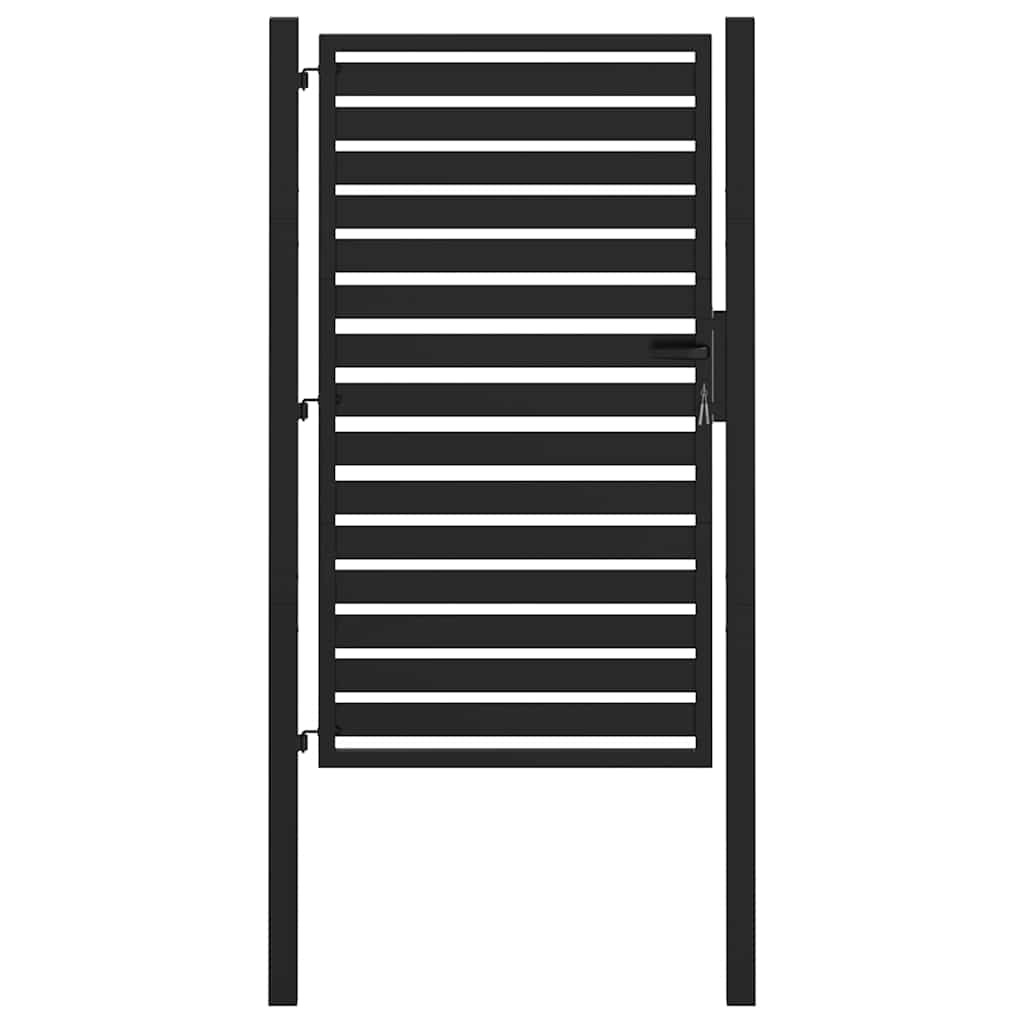 Gartentor abschließbar Schwarz 100 x 150 cm Aluminium