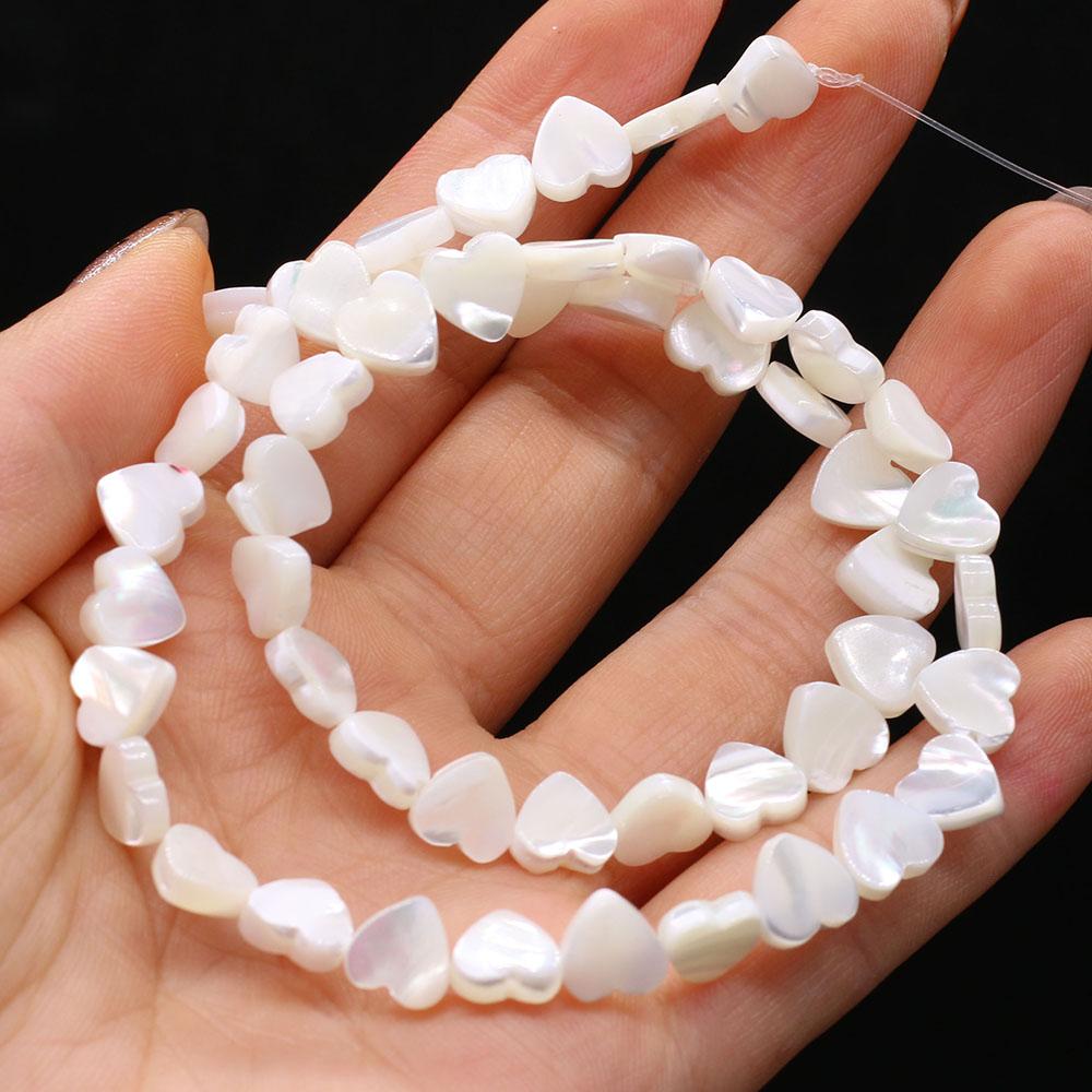 1Strand Natural Freshwater Shell Beads White Heart-Shaped Isolation Beads For Jewelry Making DIY Necklace Earrings Bracelet Beads Accessories