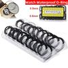 200Pcs Watch Back Case Rubber Waterproof Caseback Gasket O-Ring 0.6mm 0.5mm Thickness Watchmaker O-Ring Watches Washer Tools