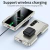 for Samsung Galaxy Z Fold 6 Phone Case With S Pen Holder, Hidden Stand, Screen Protector, Sturdy Shockproof Protective Case-Champagne