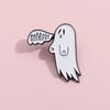 White Ghost Personalized Brooch In Alloy With Fun Cartoon Design For Enthusiasts Halloween