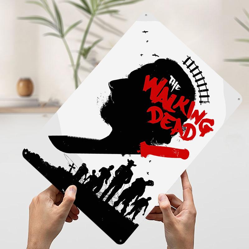 The Walking Dead Poster Customized Wall Art Vintage Metal Signs Retro Tin Plaque for Man Cave Decoration Living Room Decor Men