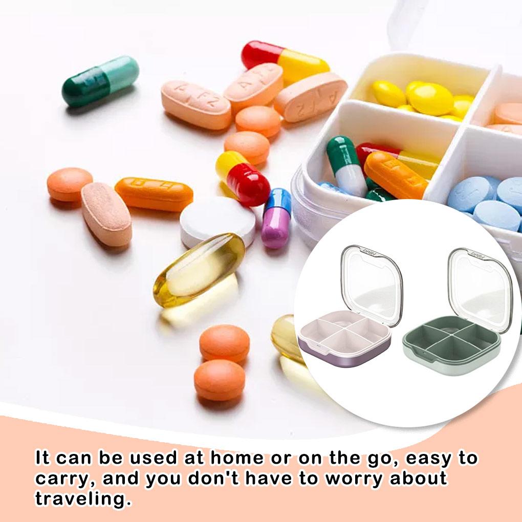 Pill Box Home Daily Sealed Case Separation 4 Compartments PP Organizer Holder Dusproof Waterproof Damproof Container