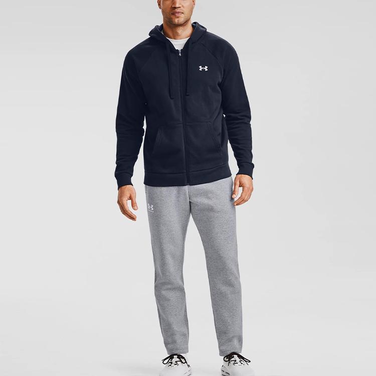 Under Armour Rival Logo Fleece Joggers Men Bottoms Steel Heather-Grey 1359030-035