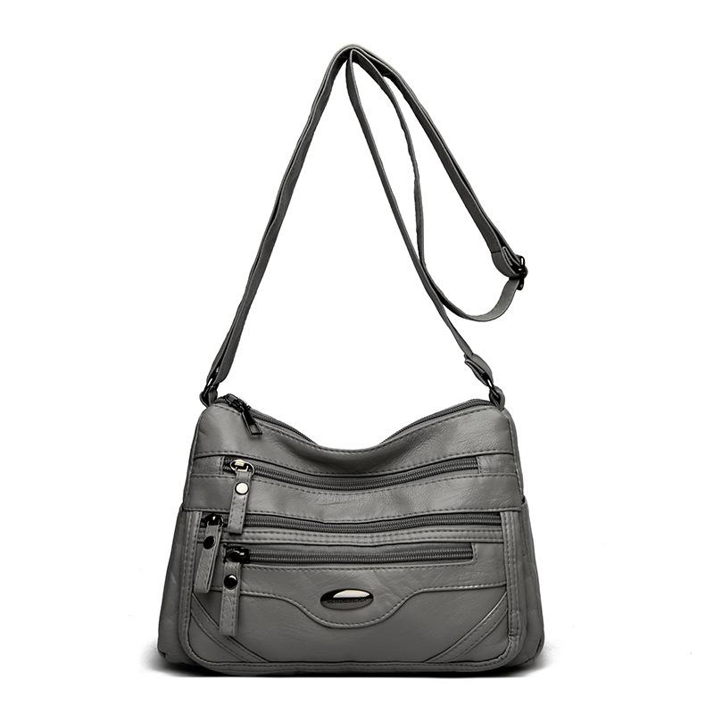 PU Umhängetasche Damen Schultertasche Mehrere Fächer Tasche für Mütter mittleren Alters