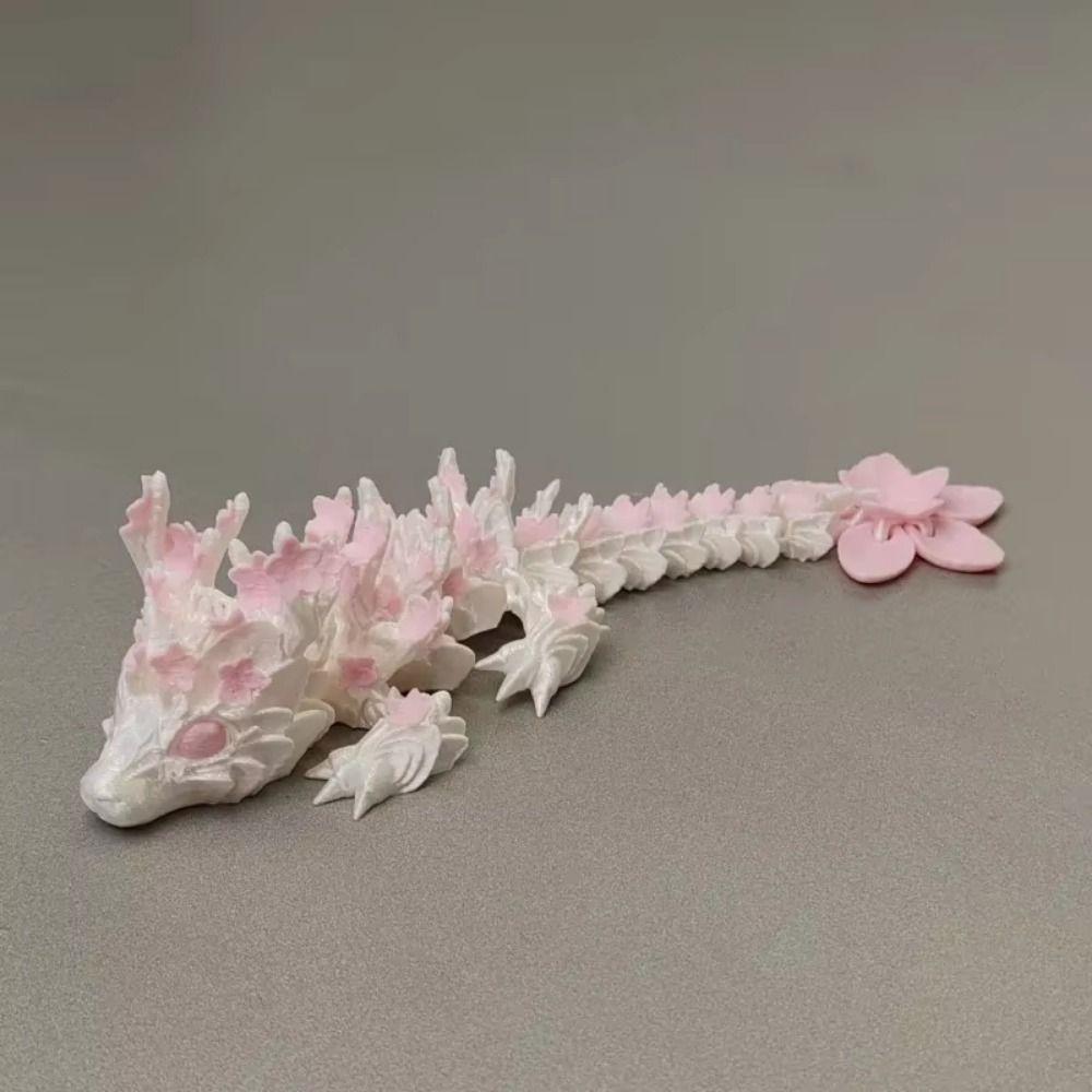 Sakura Dragon 3D Printed Diceratops Dragon Laser 3D Articulated Dragon Toys  Landscaping Decoration