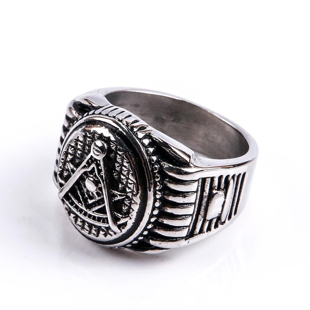 Vintage Freemasonry Accessoriesfinger Female Masonic Silver Color for Women Fashion Lover Rings Men Ladies Retro