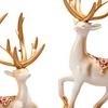 2Pcs Reindeer Sculpture Ornament Valentine's Day Deer Figurine Elk Resin Statue for Desktop Home Bookshelf Livingroom Bedroom