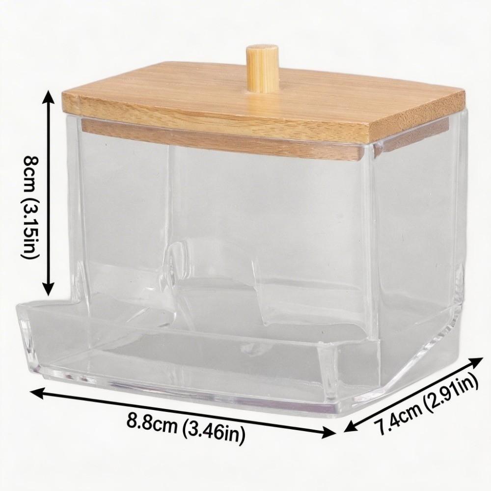 Sturdy Durable Cotton Swab Box Transparent High Smoothness Cotton Swab Container Multipurpose Portable Cotton Swab Holder