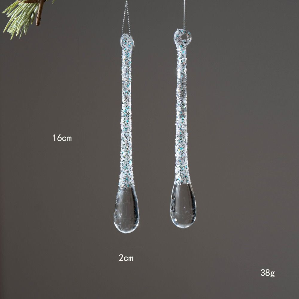 Crystal Clear Icicle Decorations Acrylic Party Holiday Decor Christmas Tree Ornaments