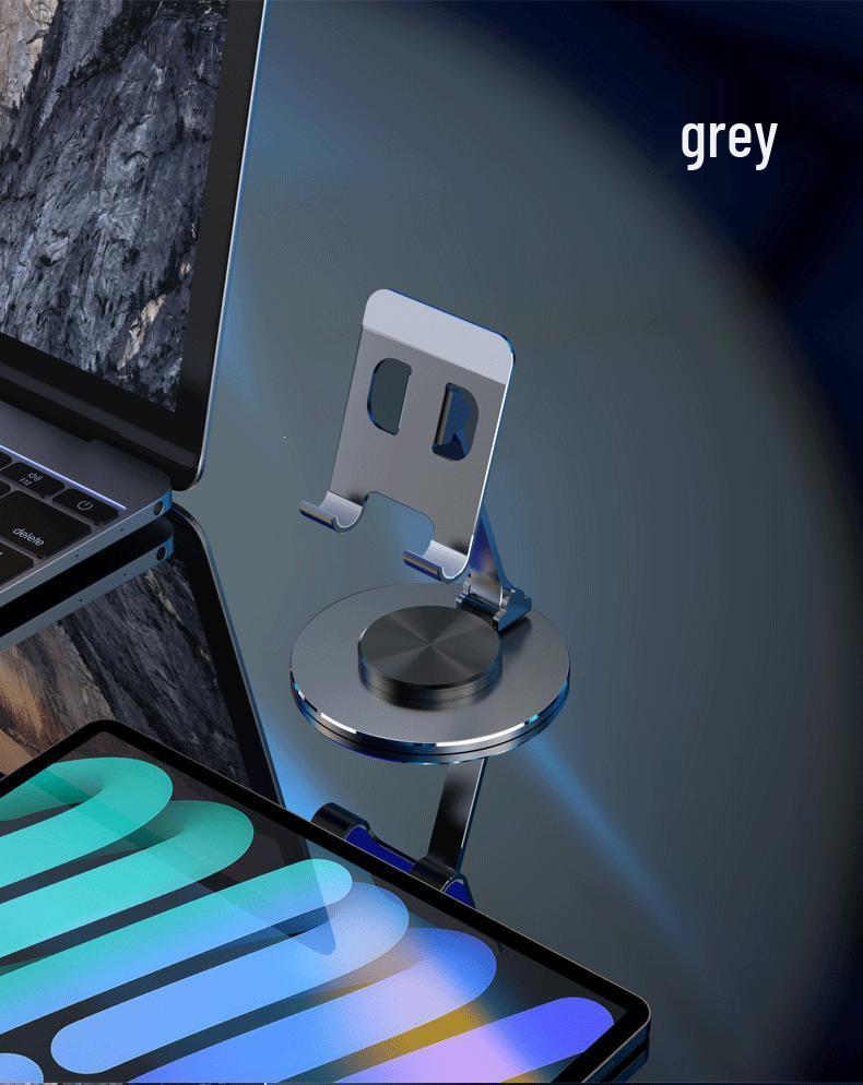 360° Rotating Aluminum Alloy Phone & Tablet Holder: Durable, Foldable, Stable Desktop Stand