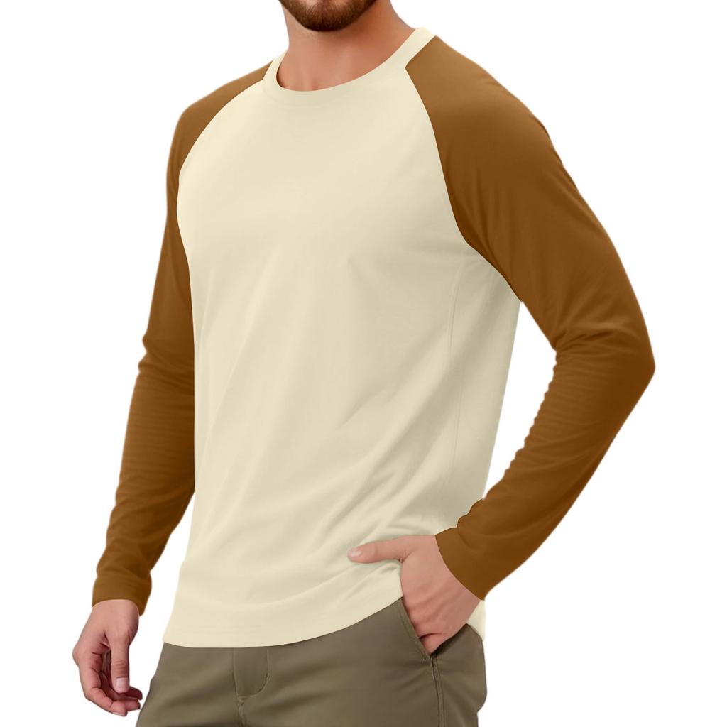 Pánské sportovní tričko s dlouhým rukávem raglánového střihu v kontrastních barvách