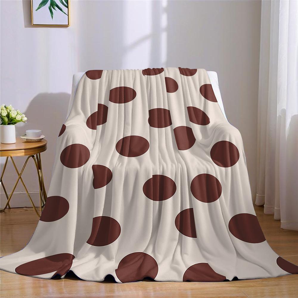 Retro Braun getönte Polka Dots Flanelldecke Warm Weich Halloween Weihnachten Sofa Warm Gemütlich Dekoratives Dekor Geschenk für Alle Jahreszeiten