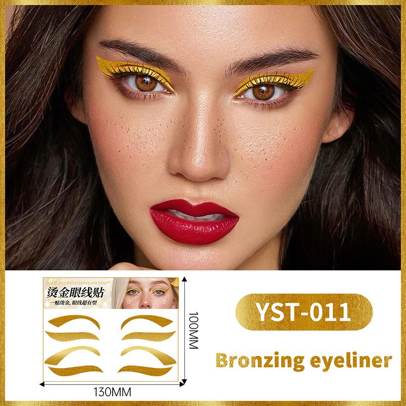Glitzer Aufkleber Gesicht Eyeliner Tattoo Flash Gold Temporäre Tattoos Wasserdichte Make-up Abziehbilder Für Mädchen Party Musikfestival