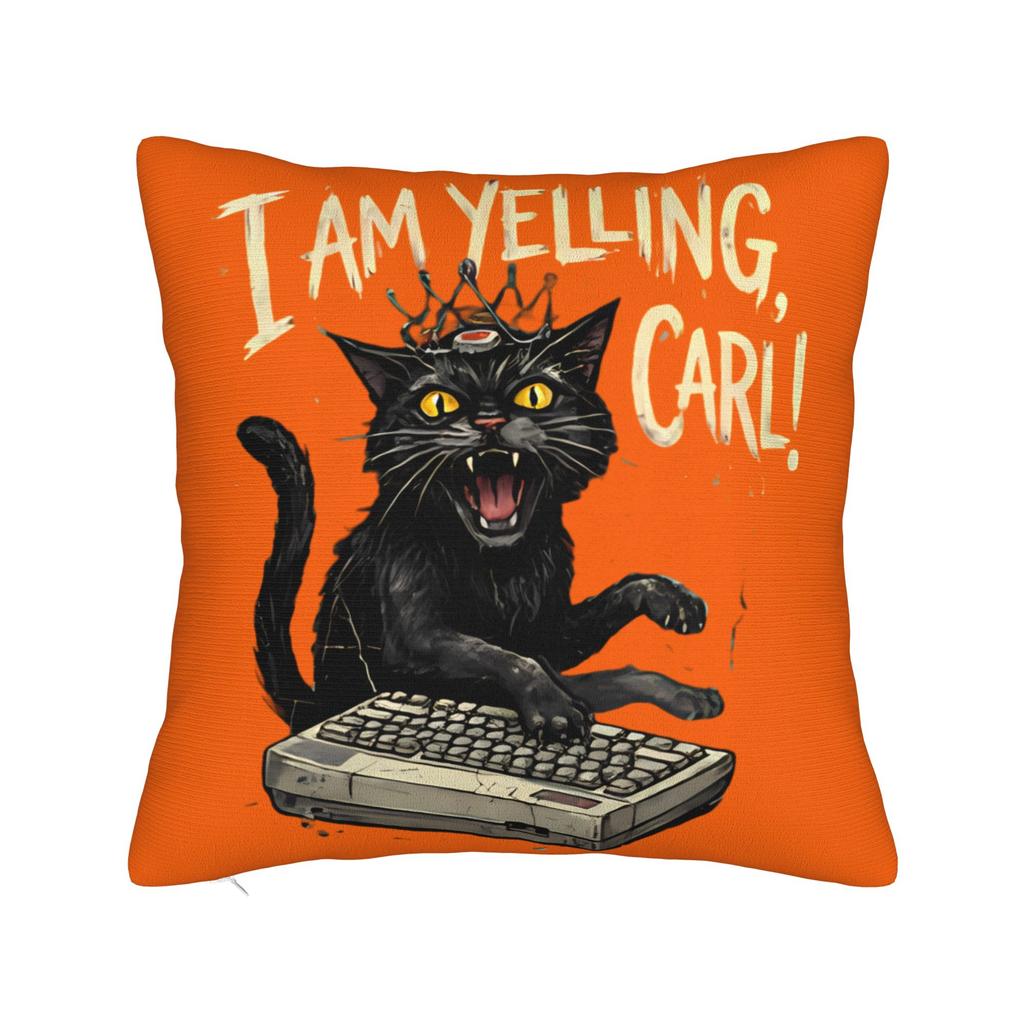 I Am Yelling Carl Donut Cat Meme Pillow Case Funny Pillow Cover Soft Pillowcases For Living Room Chair