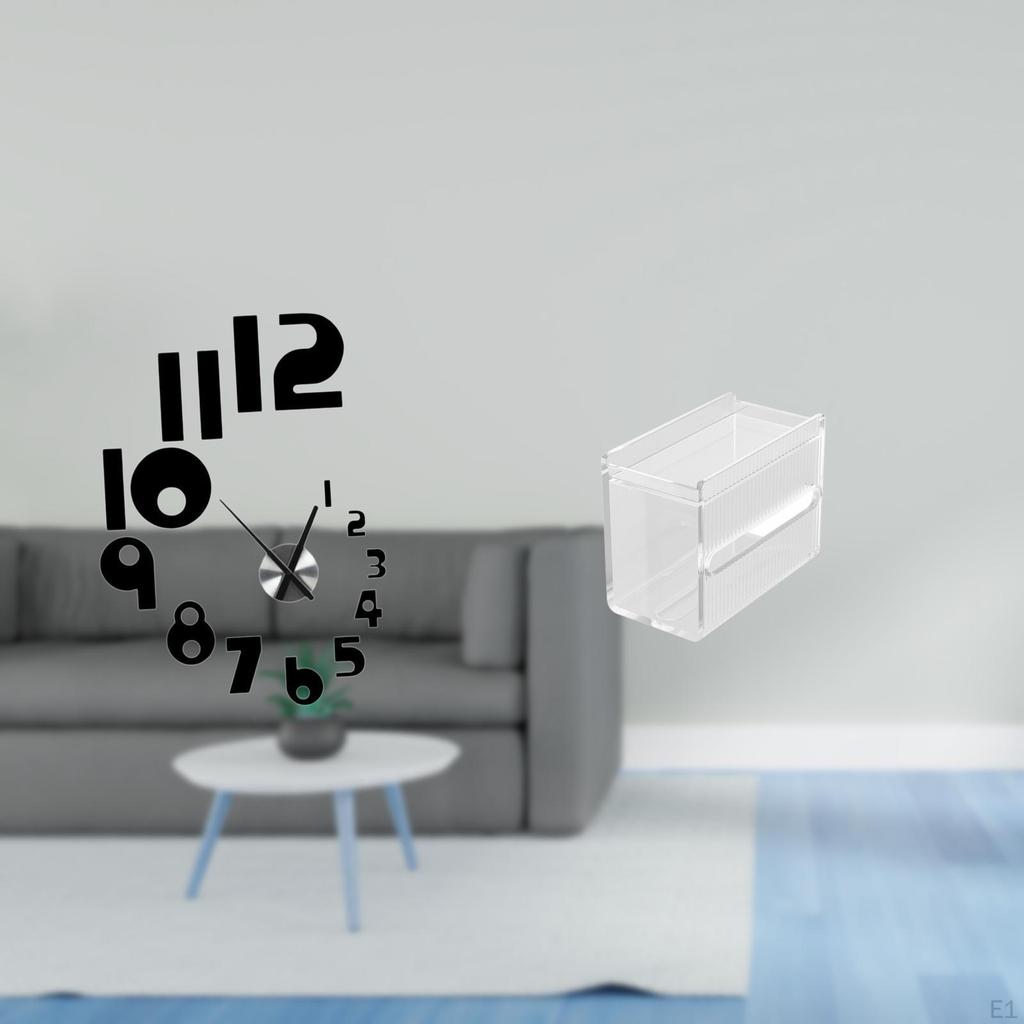 Creative 3D Wall Clock And Acrylic Paper Storage Modern Decorative Art for Home Office Hotel Kitchen