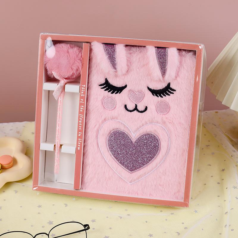 Cross-border Hot-selling Cute Rabbit Plush Notebook for Children's Stress Relief Gift A5 Business Student Diary Book China