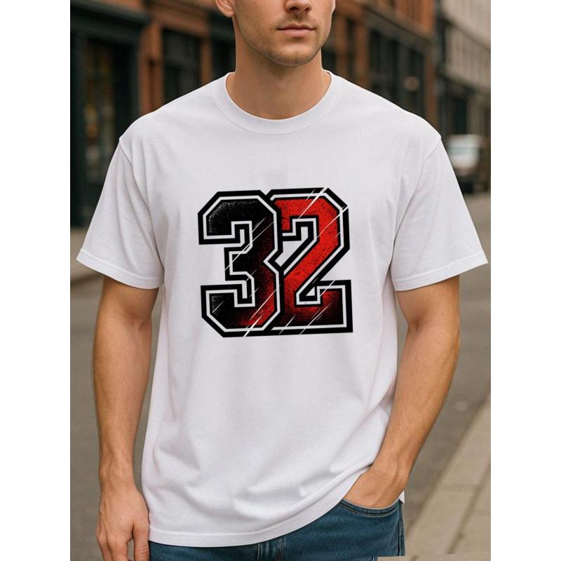 European sizes Cool Size 32 Men'S Casual Sport Top | Comfortable and Breathable, Short-Sleeved, Crew Neck, Medium Stretch Fabric, Printed Pattern