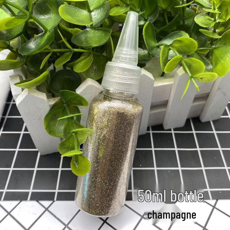 50ml Gold Glitter Powder with Flakes for Children's DIY Projects - Bright, Shiny Powder for Painting and Cross Stitch
