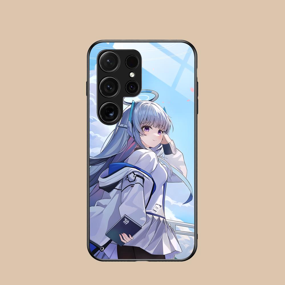 Blue Archive Ushio Noa Phone Case for Samsung Galaxy S26 S25 S24 S23 S22 S21 S20 Note20 Plus FE Ultra Glass Colorful Cover Cover