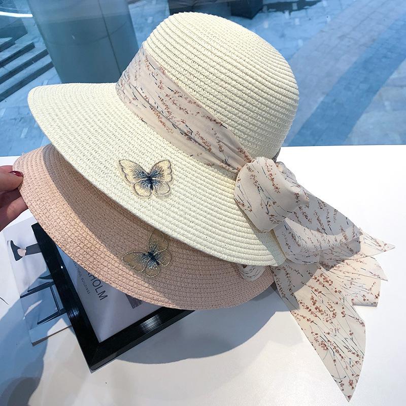 2025 New Spring and Summer Straw Hat Comfortable Women's Beach Hat Straw Braid Hot Selling Bow Sun Hat Sunshade Hat