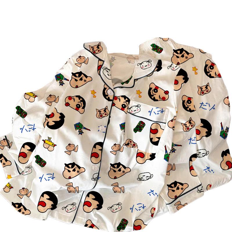 Cartoon Pajamas Women'S Spring And Autumn Explosion Long-Sleeved Cute Dormitory Loungewear Suit Outer Wear Real Shot