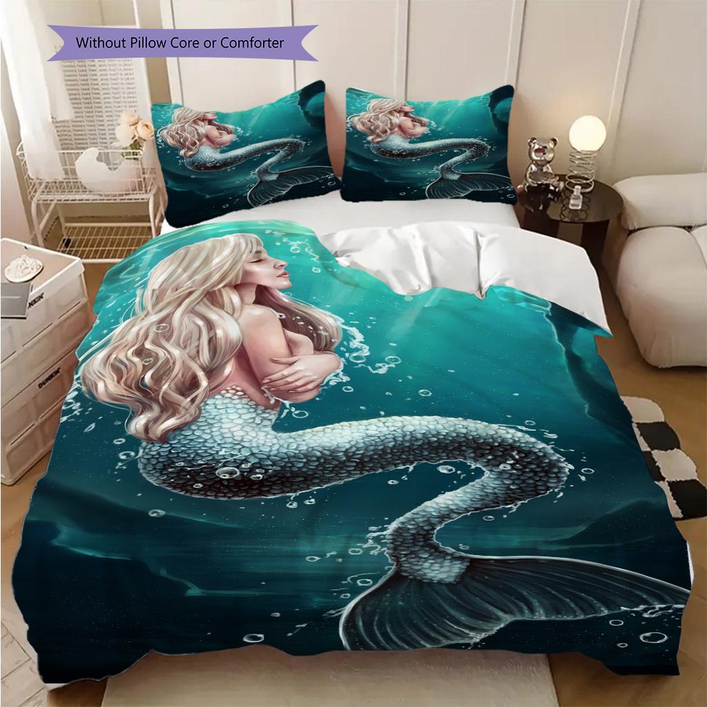 Mermaid Fantasy Set Bedding 1 Duvet Cover 2 Pillowcase Without Core Bedding Set Soft And Comfortable Duvet Cover And Pillowcase