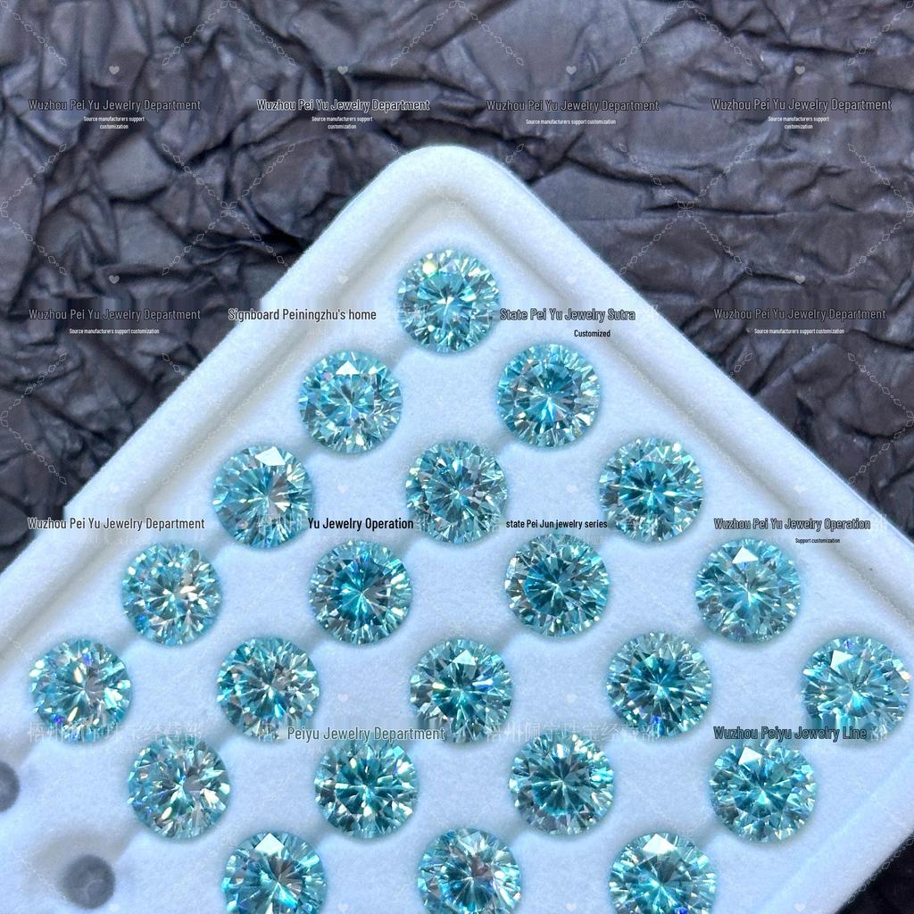 6/8mm Round Gradient Zircon Earrings: Sparkly DIY Nail Art Jewelry with Eight Hearts & Arrows Design