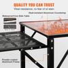 Camping Kitchen Table, One-piece Folding Portable Cook Station with A Carrying Bag, Aluminum Camping Table 4 Iron Side Tables & 2 Shelves, Ideal for