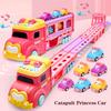 Transport Truck Car Toys Set For Kids Folding Storage Car Carrier With 6 Mini Cars 46" Long Track Christmas Gifts For Boys Girls