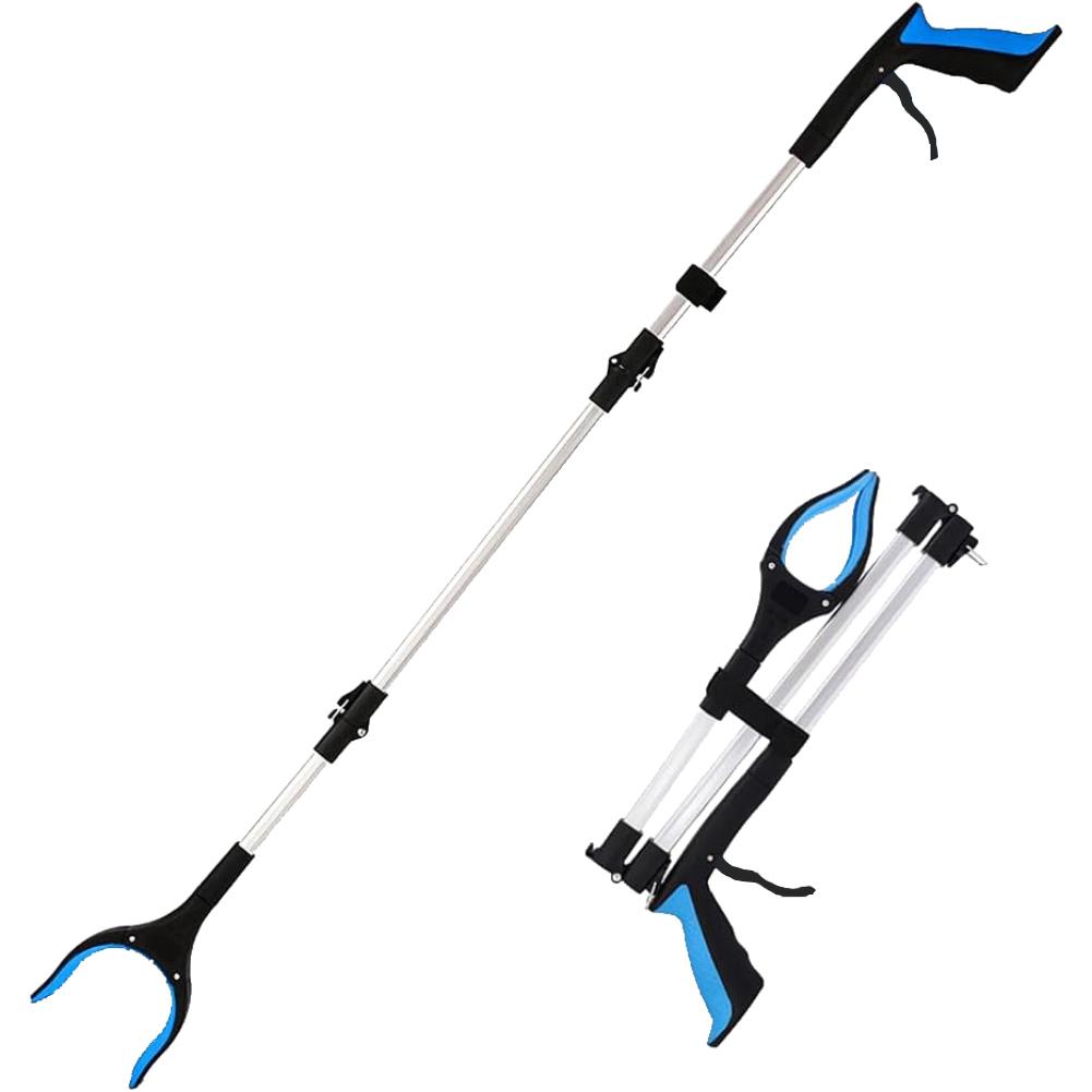 

Инструмент для захвата Reacher, удлиненные захваты для пожилых людей, легкий и удобный захват для мусора с магнитами синий