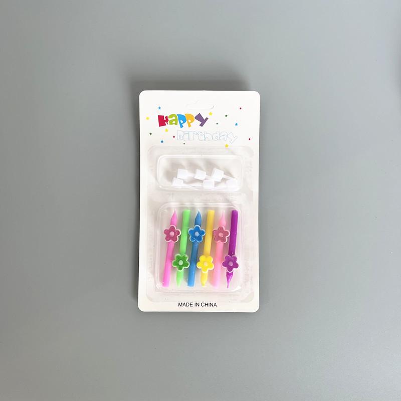 Colorful Heart & Flower Birthday Cake Decoration Candles