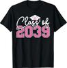 Class of 2039 Grow with Me 2039 Graduation Pink Bow T-Shirt