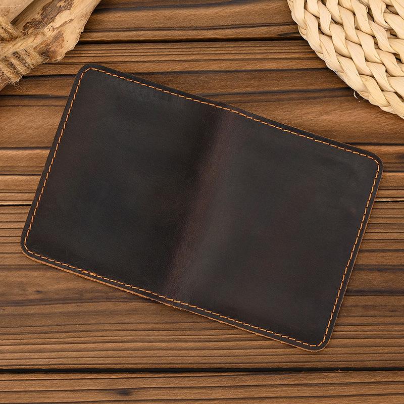 Leather Card Holder, Simple Leather Short Wallet, Ultra-Thin Men'S 20% Off Card Bag, Crazy Horse Leather Small Wallet.